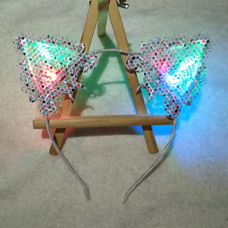 Shining hair bands, headbands, garland headwear, temple fair accessories, street stalls, glowing headbands, lace cat ear headbands Specification drawing