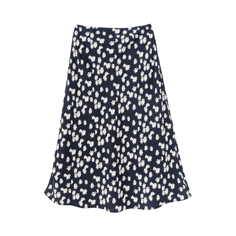 a new summer high-waisted A-line slimming chiffon mid-length, plus-size, and floral print long dress for chubby girls Item Picture