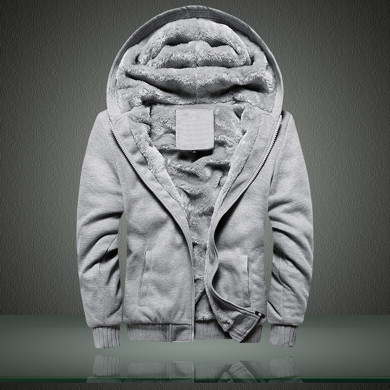 Fleece and thickened men's plus-size jackets, best-selling men's sweatshirts with hats, autumn and winter wear, men's baseball jackets, men's Korean-style sports details Picture
