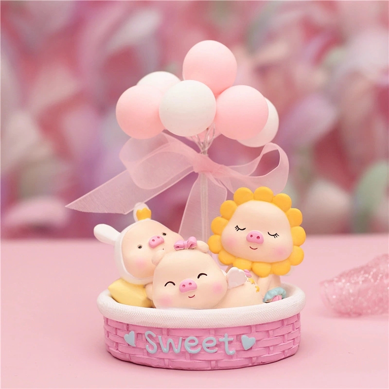 Cute steamed pig Niya car balloon decorative item Car decoration item student children festival gift h Specification drawing
