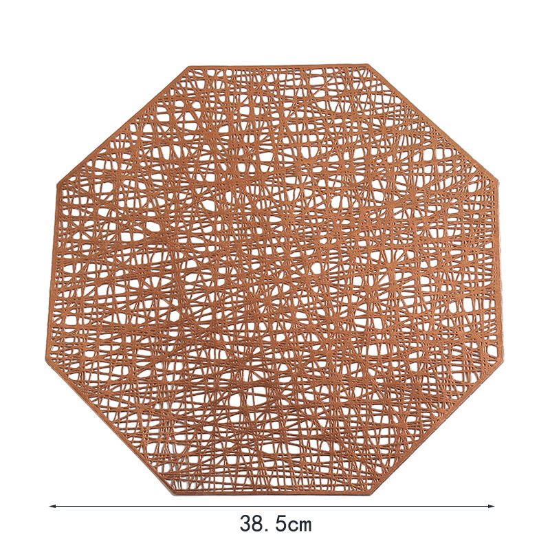 Wholesale of creative European-style placemats with hollowed-out hexagonal rose gold coasters, anti-slip and heat-resistant teacup MATS, and heat-insulating table MATS Item Picture