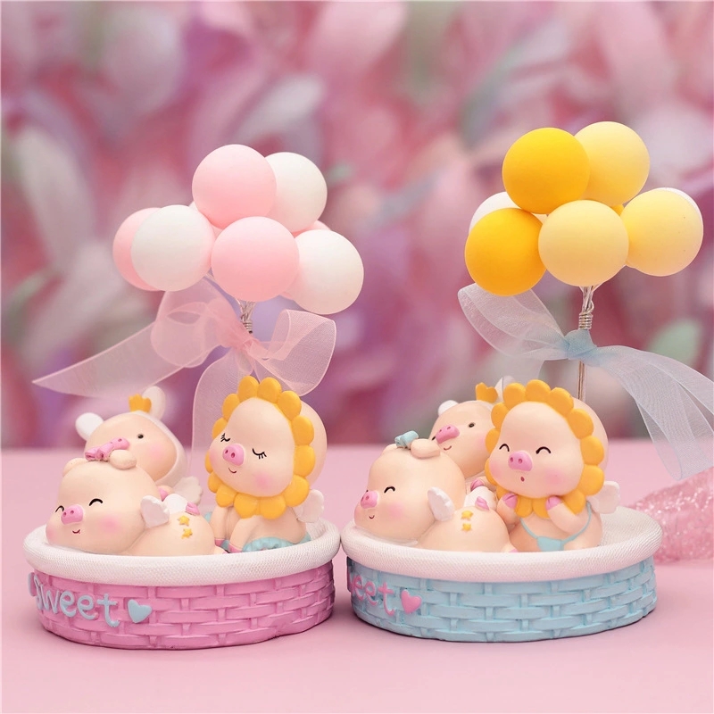 Cute steamed pig Niya car balloon decorative item Car decoration item student children festival gift h full figure