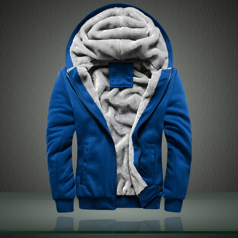 Fleece and thickened men's plus-size jackets, best-selling men's sweatshirts with hats, autumn and winter wear, men's baseball jackets, men's Korean-style sports