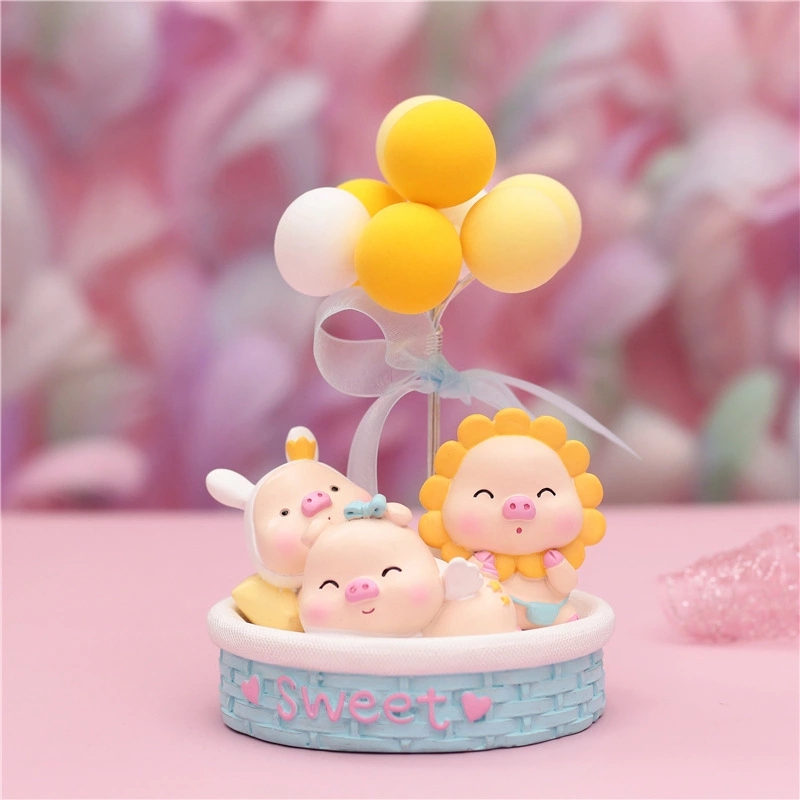 Cute steamed pig Niya car balloon decorative item Car decoration item student children festival gift h details Picture