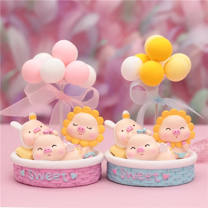 Cute steamed pig Niya car balloon decorative item Car decoration item student children festival gift h Item Picture