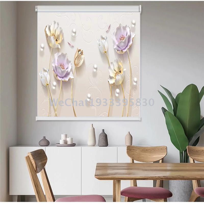 Living room, bedroom, study, shutter curtain, 3D flowers, shutter products wholesale Application Scenario
