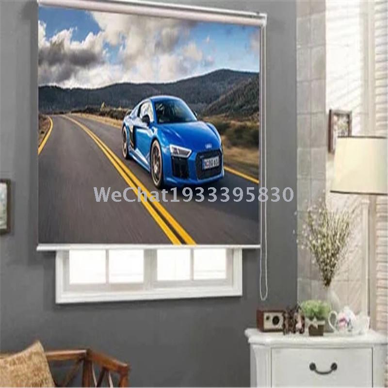 Living room bedroom study shutter curtain 3D sports car full shutter finished foreign trade wholesale full figure