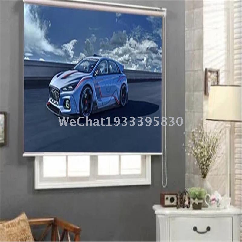 Living room bedroom study shutter curtain 3D sports car full shutter finished foreign trade wholesale Application Scenario