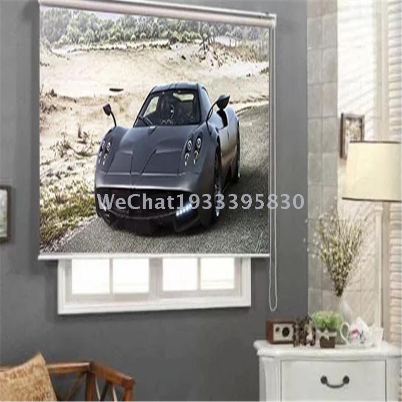 Living room bedroom study shutter curtain 3D sports car full shutter finished foreign trade wholesale Application Scenario
