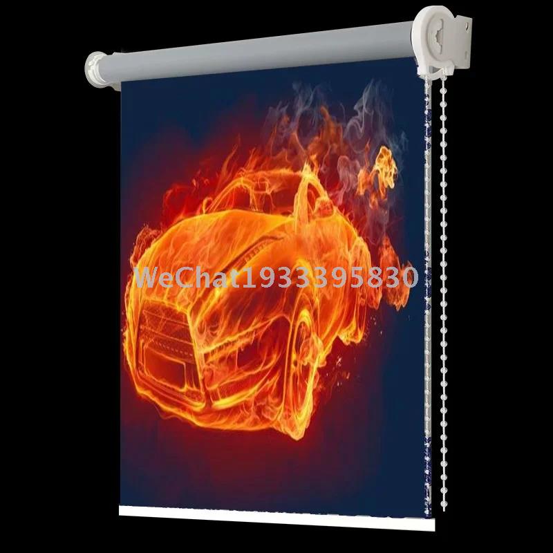 Living room bedroom study shading curtain 3D flame full shading shutter finished trade wholesale Item Picture
