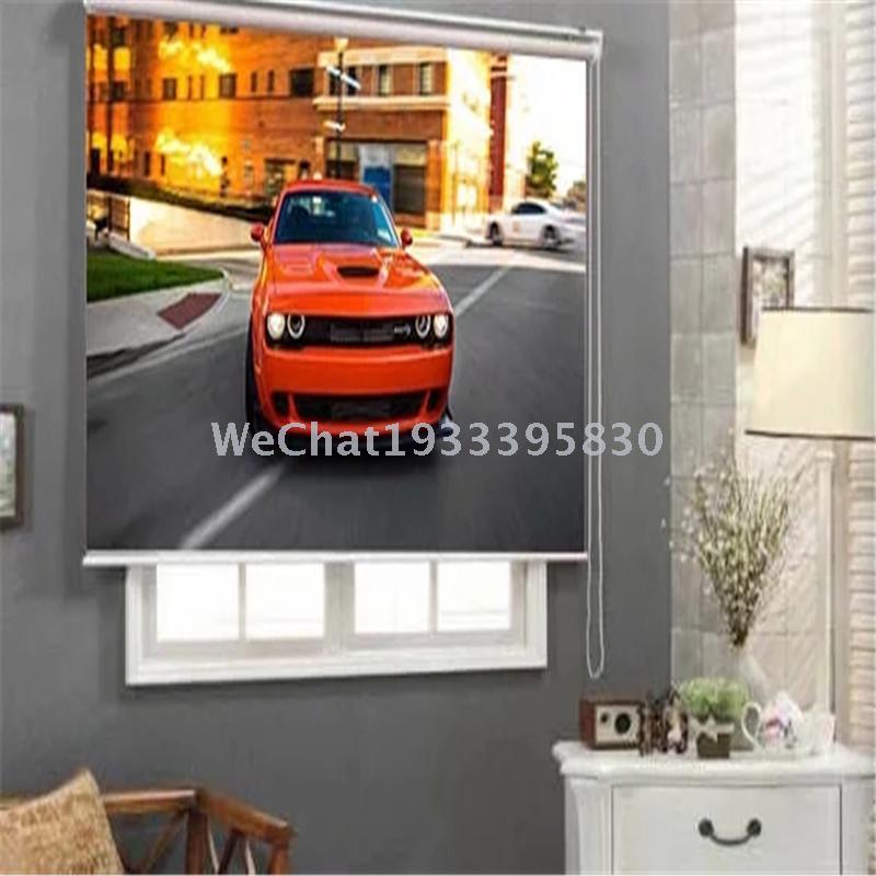 Living room bedroom study shutter curtain 3D sports car full shutter finished foreign trade wholesale Item Picture
