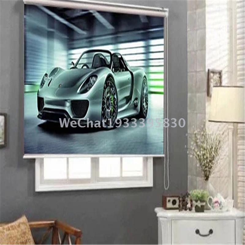 Living room bedroom study shutter curtain 3D sports car full shutter finished foreign trade wholesale Item Picture