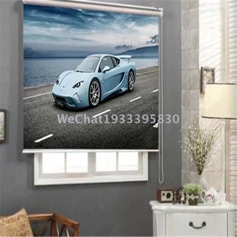 Living room bedroom study shutter curtain 3D sports car full shutter finished foreign trade wholesale Specification drawing