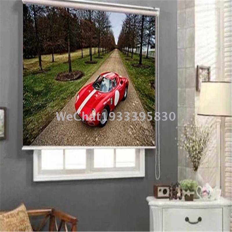 Living room bedroom study shutter curtain 3D sports car full shutter finished foreign trade wholesale full figure
