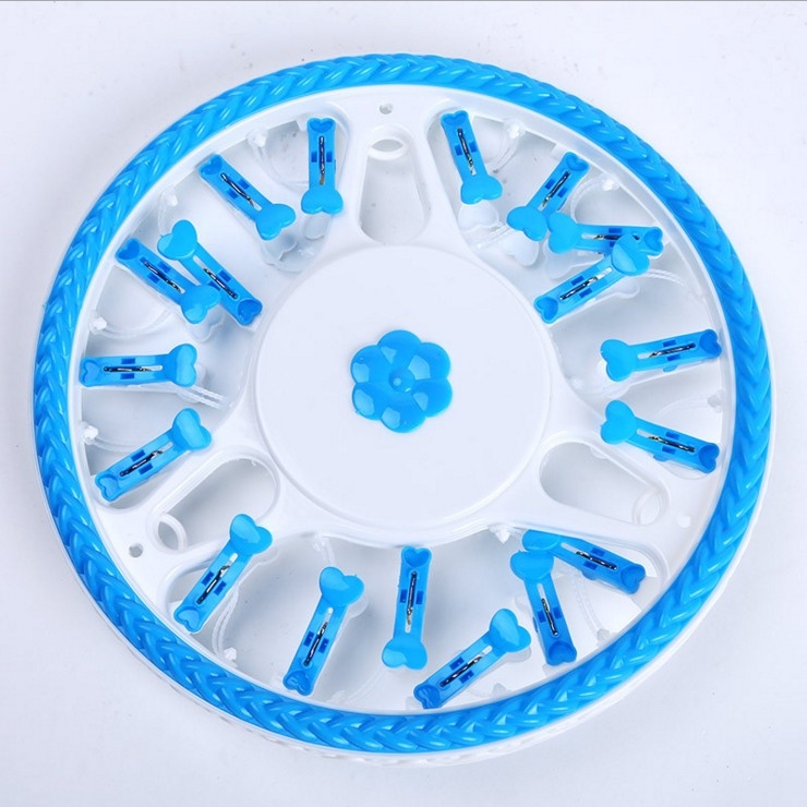 厂家直销梅花型塑料晾衣架 家用袜架内衣晒衣架 多夹子裤架晾晒架