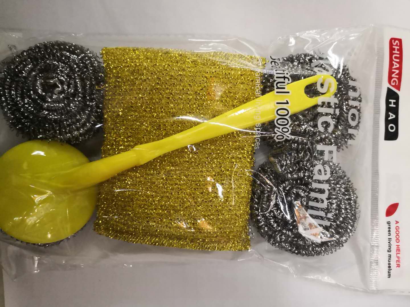 洗刷海绵块钢丝球塑料柄钢丝刷厨房清洁用品