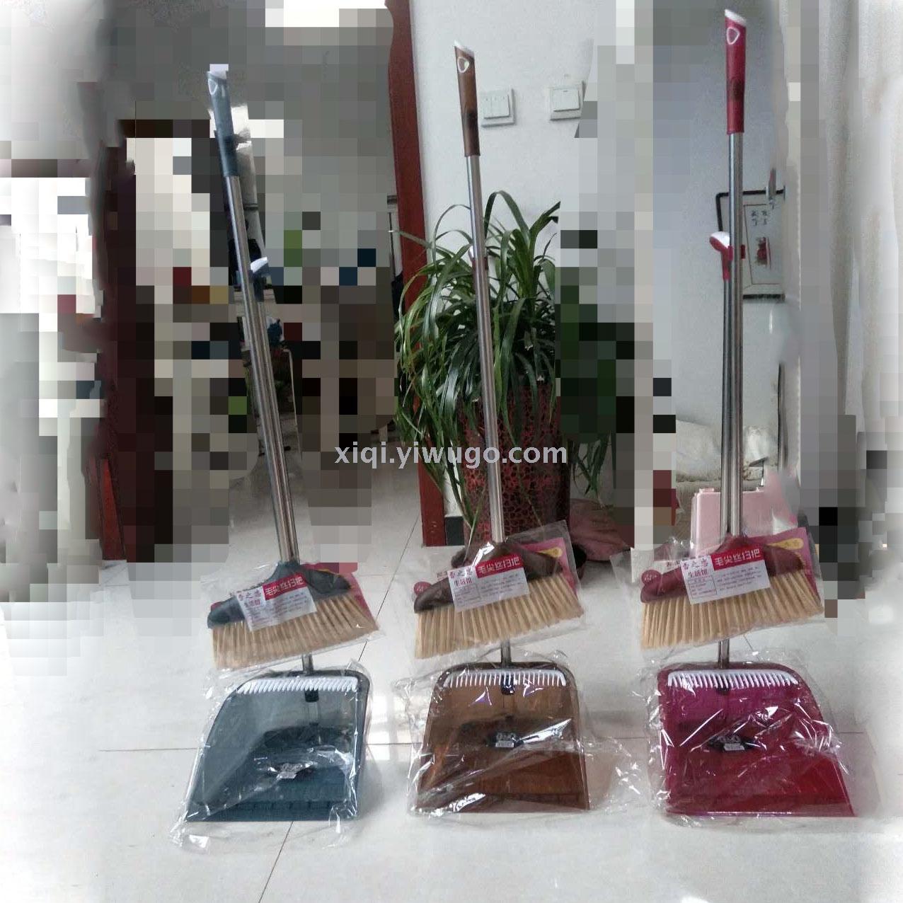 High-grade stainless steel two-section rod set sweep electricity supplier supply new soft hair broom garbage shovel set wholesale RS-3907