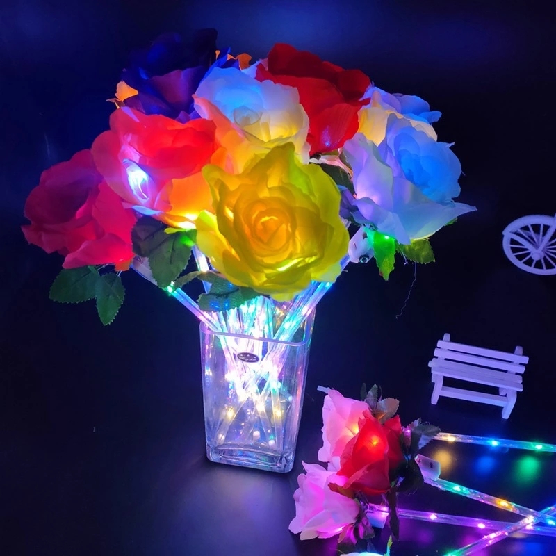 New flashing rose glowing stick, glowing toy, magic wand, LED glowing street stall, Valentine's Day gift, http Item Picture