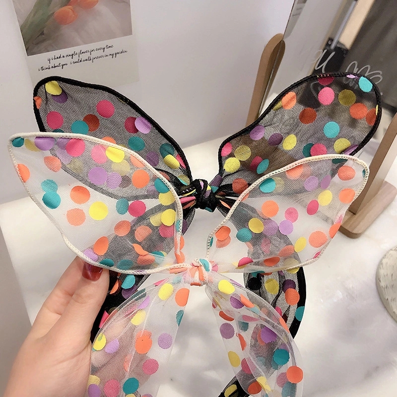 Korean super fairy-colored polka dot headband without ears, versatile for women, simple headband for going out, forest-style fairy hair tie and hairpin Specification drawing