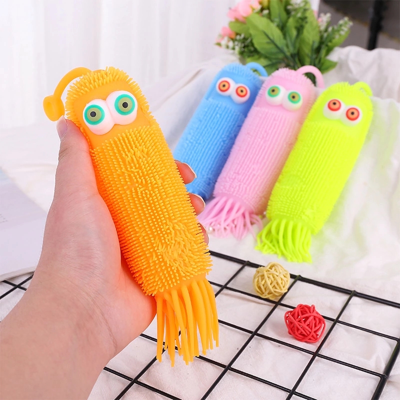 Night market, glittering street stalls, wholesale of children's toys, octopus with protruding eyes, caterpillar electronic cartoon, venting, fluffy ball h details Picture