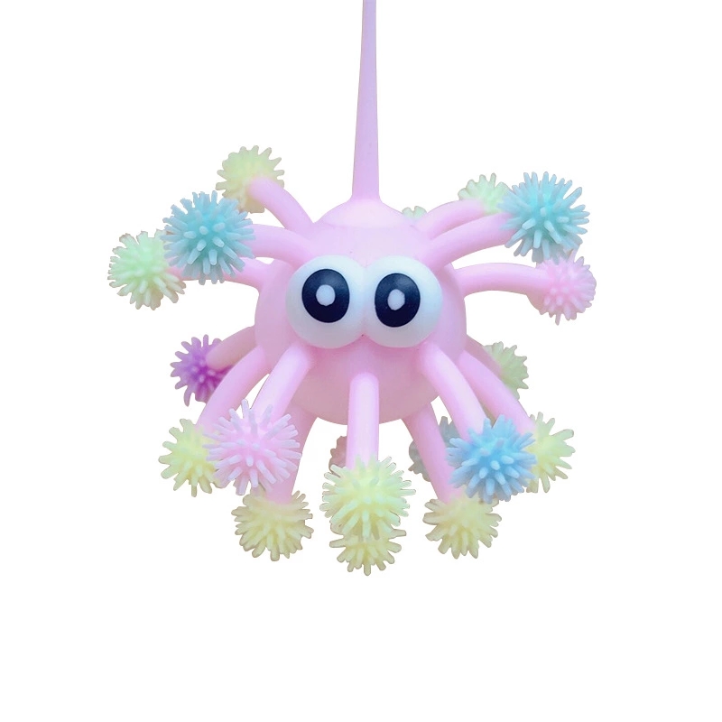 Creative new TPR plush Ball 5-inch convex eye snowflake glowing plush ball flash stress-relieving street toy htt Application Scenario