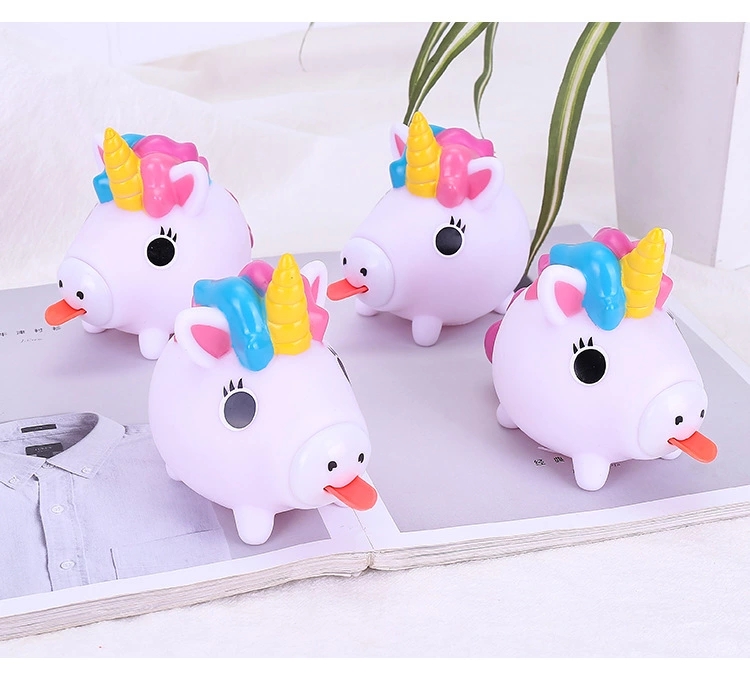 Cross-border new products: Hot-selling children's toys, tongue-out and sound-making cartoon pigs, best-selling squeezing and venting dolls, wholesale from manufacturers details Picture