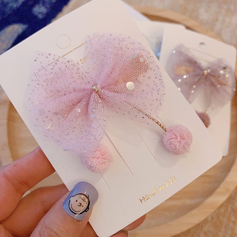 Children's headwear: Korean princess-style butterfly, cute girl hairpin, with a girl's duckbill and a broken hairpin Specification drawing