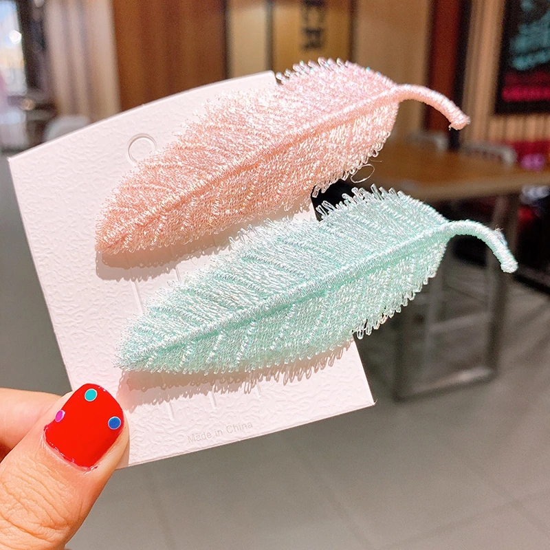 New ins shiny leaf hair clips, top clips, headwear, women's bangs clips, bb clips, side clips, hair accessories wholesale Specification drawing