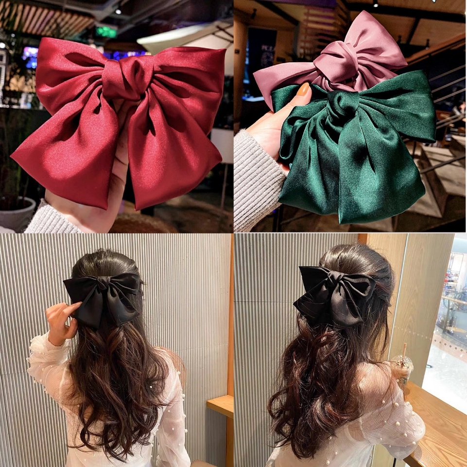 Zhou Yangqing's oversized double-layer red bow hair clip, Korean girlish heart headwear, female spring hair clip wholesale full figure