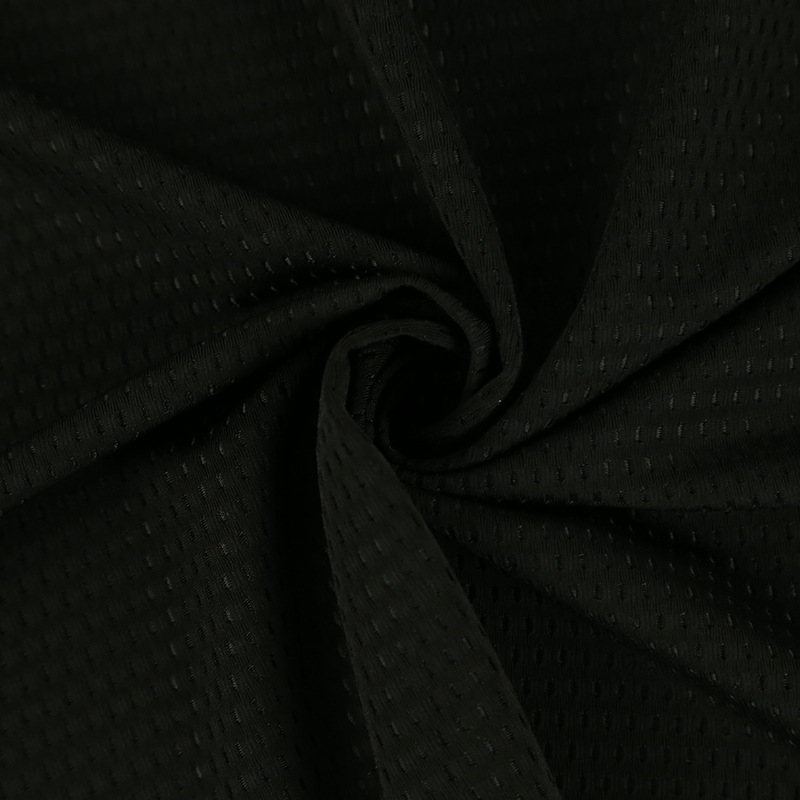 Elastic mesh fabric, air conditioning fabric, sports quick-drying, step-by-step high high cross hole, summer sports pants material, ice silk fabric details Picture