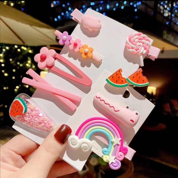 ins cute pattern small clips, hair clips, broken hair clips, new style of girl's straight clip, side clip, bb clip headwear, back of the head details Picture