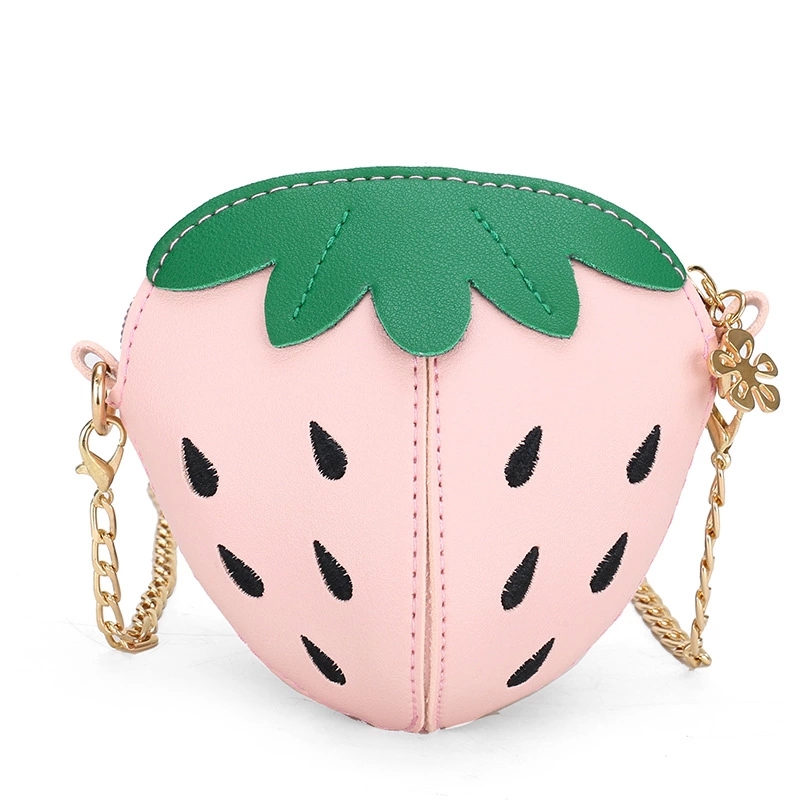 New children's strawberry mini crossbody bag, artistic, mini and cute coin purse, factory direct sales, girls' crossbody cute bag Specification drawing