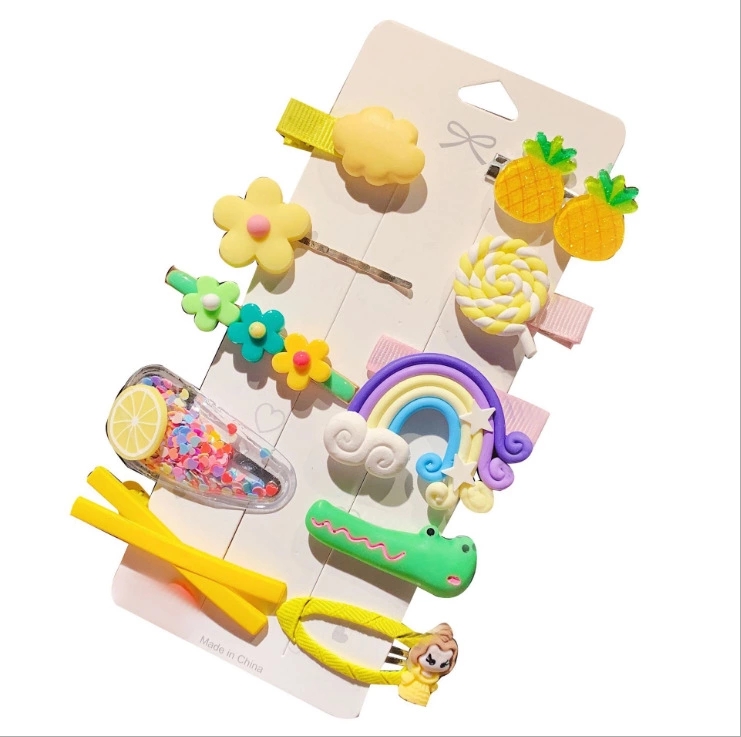 ins cute pattern small clips, hair clips, broken hair clips, new style of girl's straight clip, side clip, bb clip headwear, back of the head full figure