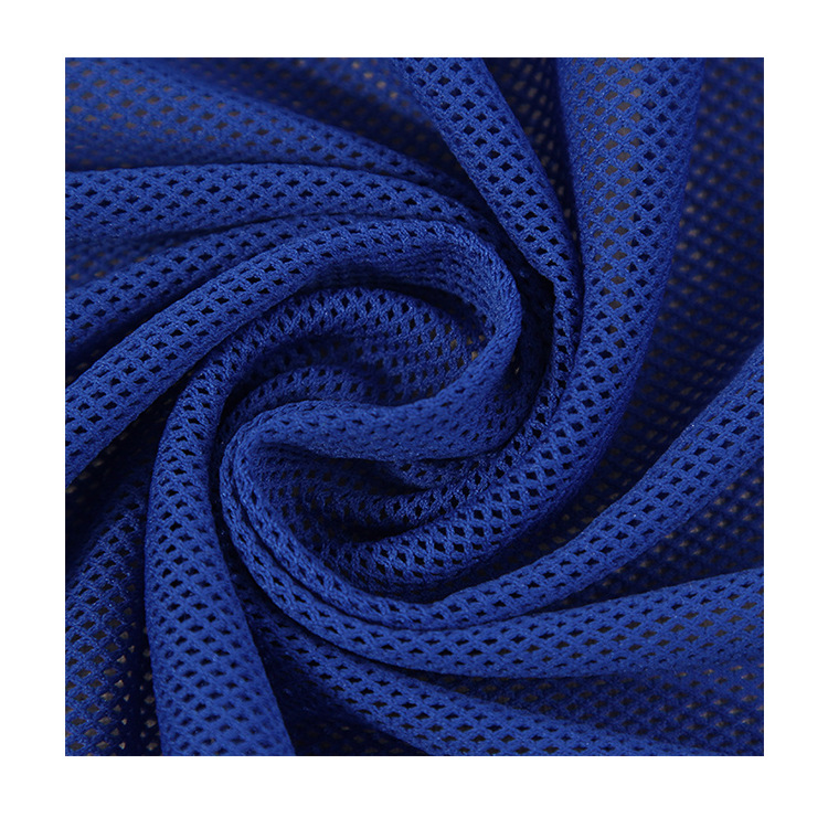 All-polyester low-elasticity warp knitted mesh fabric 2X2 mesh fabric sportswear school uniform lining material is moisture-absorbent, breathable and sweat-wicking Item Picture