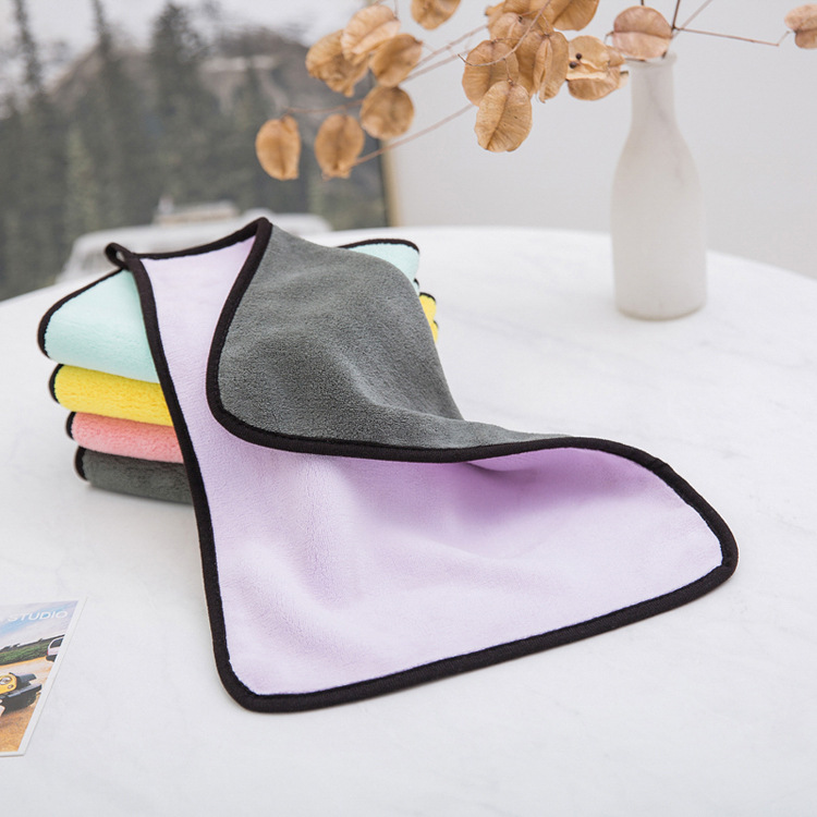 Wipe car towel warp braided coral velvet double double color thickening not hair multifunctional kitchen toilet household rag thumbnail