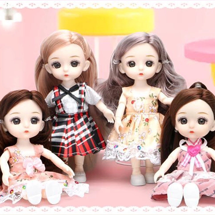 New best-selling mini doll with 13 movable joints and 3D eyes, a little girl playing house toy, birthday present full figure