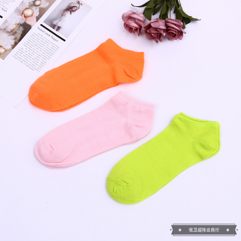 Candy-colored short socks, summer light-mouth polyester-cotton thin boat socks, Japanese-style fresh short socks, women's boat socks, solid-colored short socks Item Picture