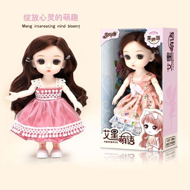 New best-selling mini doll with 13 movable joints and 3D eyes, a little girl playing house toy, birthday present Specification drawing