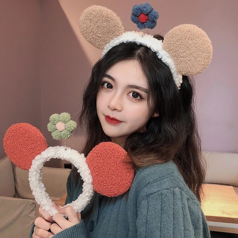 New cute and super adorable Mickey Mouse cartoon little flower hair band for women, funny ear hair band Specification drawing