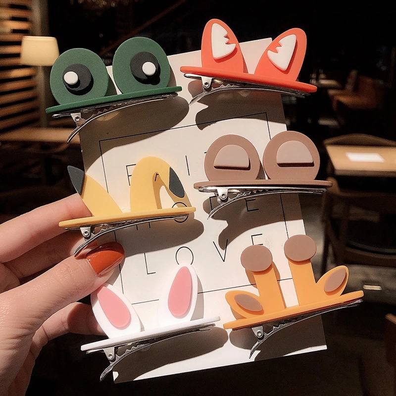 New bangs clip rabbit ear top clip hair clip headwear, a cute cartoon three-dimensional animal hair clip for a Korean girl full figure