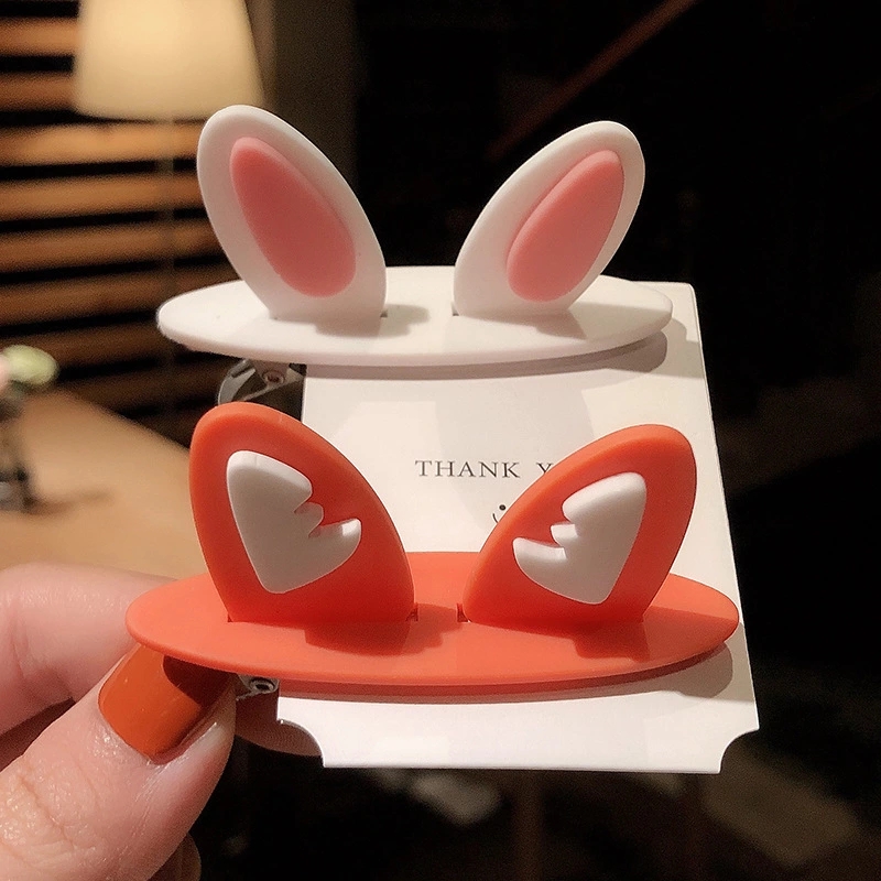 New bangs clip rabbit ear top clip hair clip headwear, a cute cartoon three-dimensional animal hair clip for a Korean girl Application Scenario