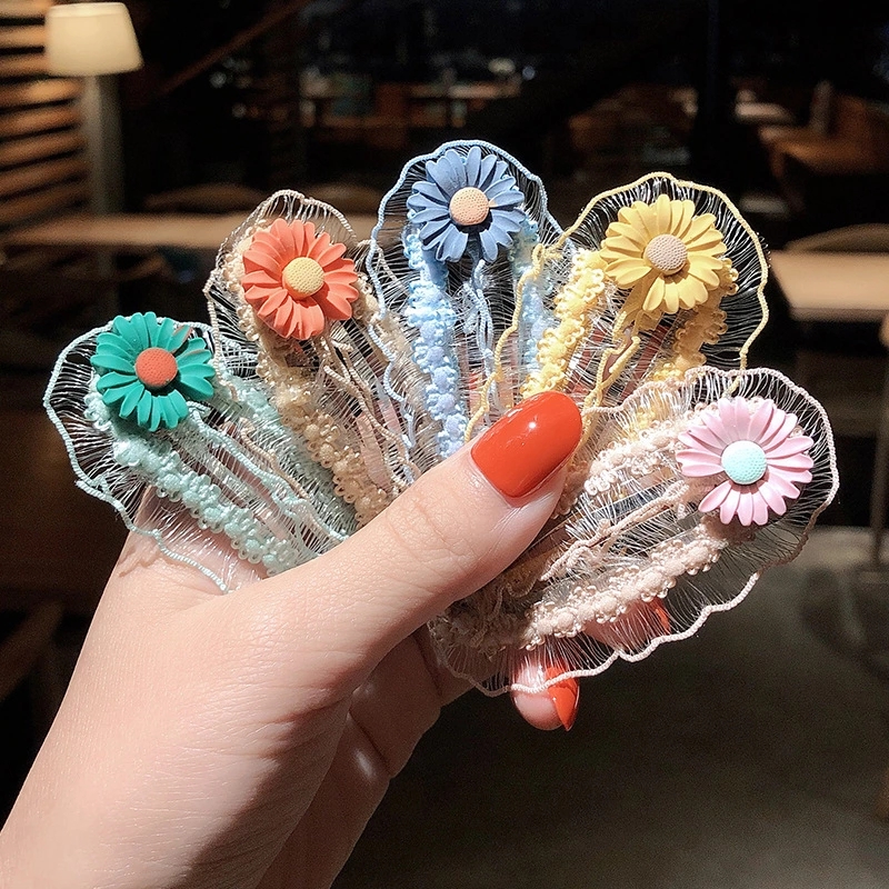Korean version of ins lace fruit and flower hair clips, girl's side clip headwear, bangs on the top of the back of the head, bb clip hair accessory full figure