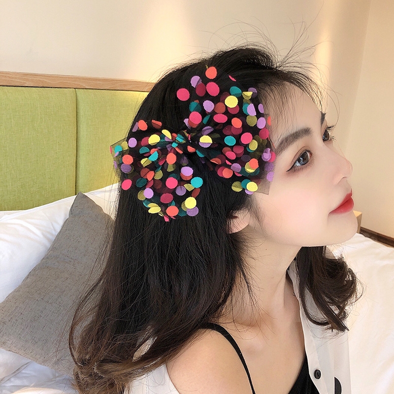 Mesh lace, large bow hairpin, Japanese and Korean headwear, girl's ducktail hairpin, super ethereal hairpin, little fairy Application Scenario