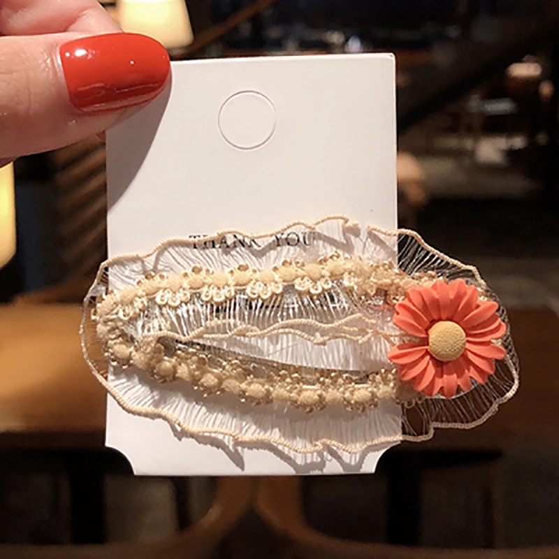 Korean version of ins lace fruit and flower hair clips, girl's side clip headwear, bangs on the top of the back of the head, bb clip hair accessory Specification drawing