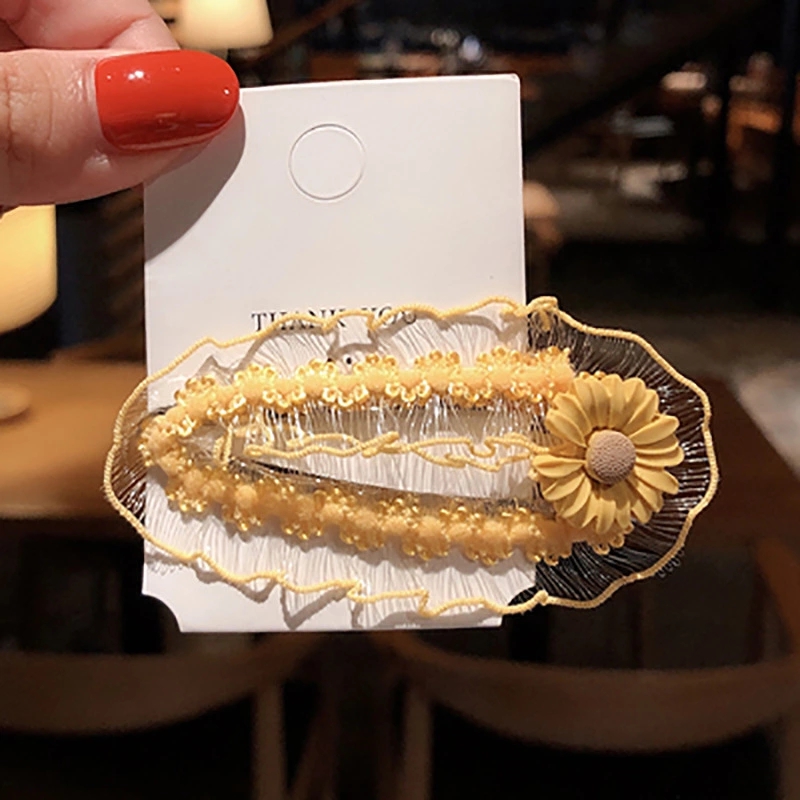 Korean version of ins lace fruit and flower hair clips, girl's side clip headwear, bangs on the top of the back of the head, bb clip hair accessory details Picture