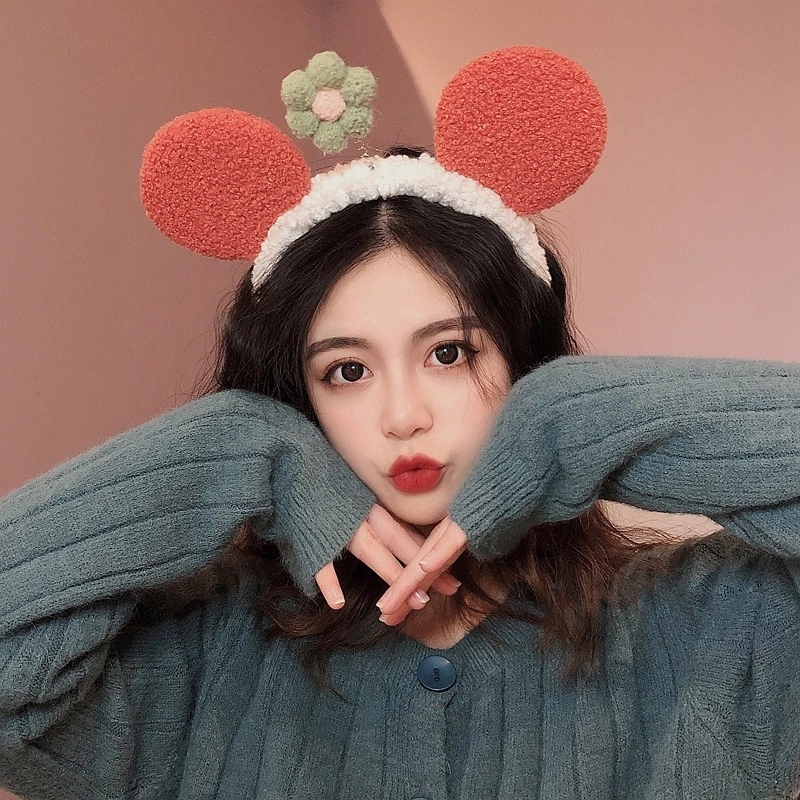 New cute and super adorable Mickey Mouse cartoon little flower hair band for women, funny ear hair band details Picture
