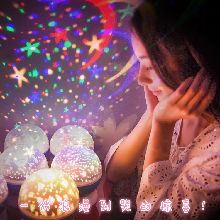 A new and unique USB light product, a bestseller at street stalls, and a cross-border Amazon bestseller, the rotating starry sky projection night light full figure