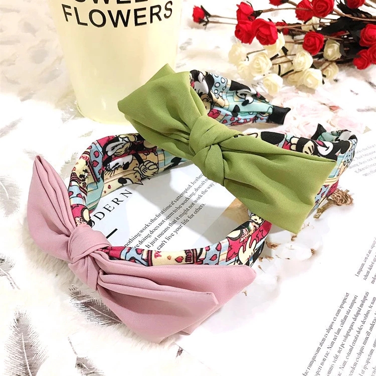 Wholesale of versatile hair clips and hair bands, Korean-style fashionable hair accessories, cute Katon Minnie double-layer large bow hair bands and headbands full figure