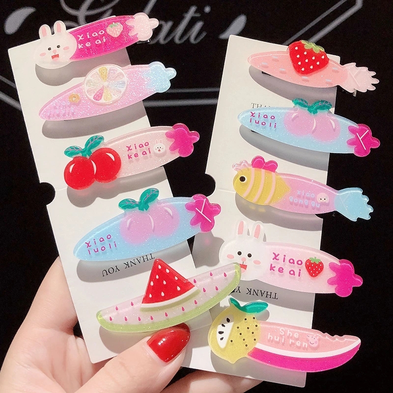 Cute cartoon hair clips for children, sweet fruit BB clips, Korean clips, headwear, and fresh bangs clips full figure