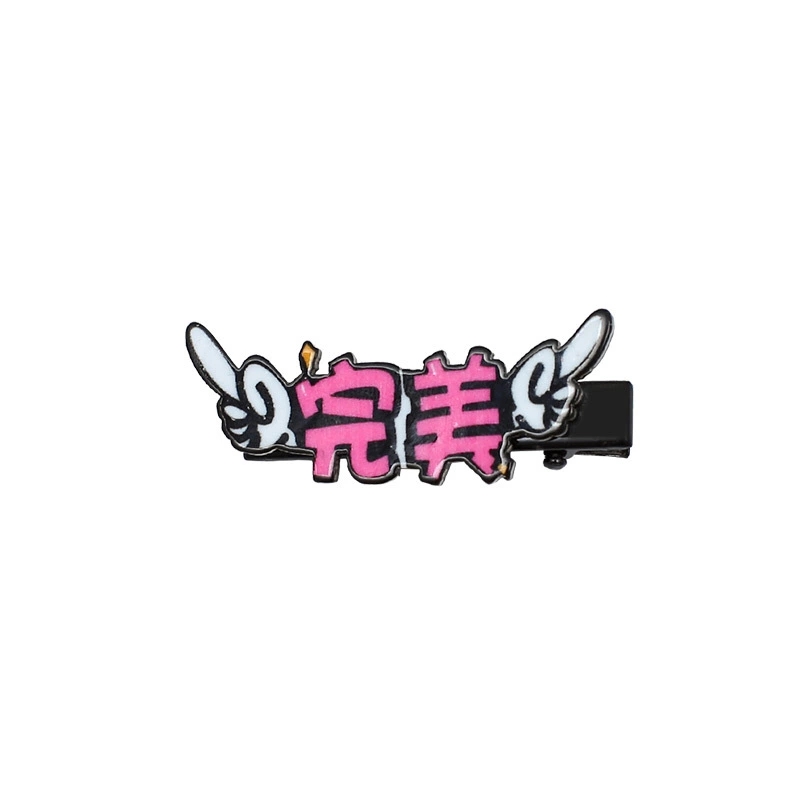 New best-selling hair clips, energetic and girlish, children's text hair clips, headwear, one-line clips, bangs clips, cute side clips Item Picture